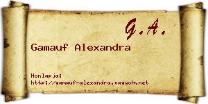 Gamauf Alexandra névjegykártya